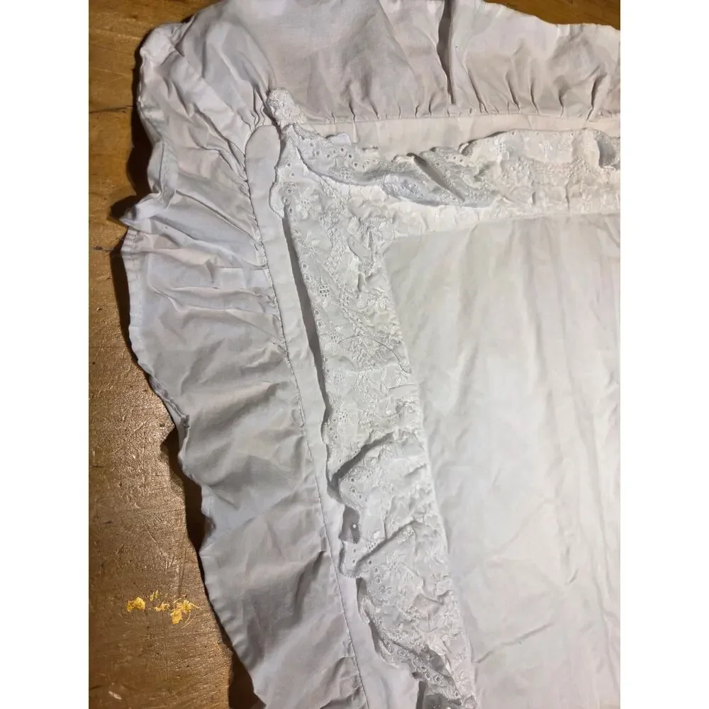 Simply Shabby Chic White Ruffle Outlined Pillowcase Romantic